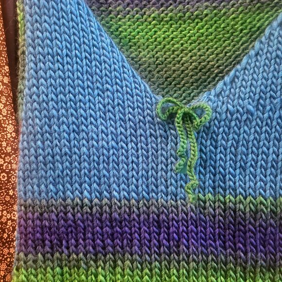Seapunk Handmade Sweater Vest Tank Top Ocean Blues Greens Medium - Picture 6 of 8